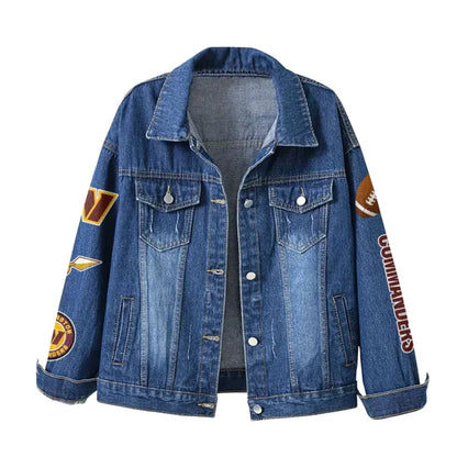 LIMITED EDITION - NEW PREMIUM NFL12 WTC WASHINGTON COMMANDERS DENIM JACKET