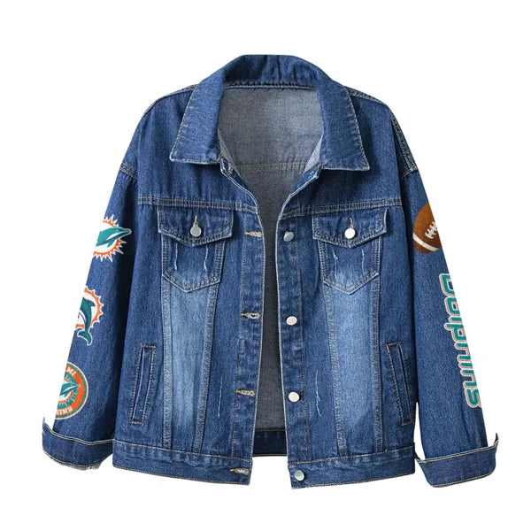 LIMITED EDITION - NEW PREMIUM NFL19 MDP MIAMI DOLPHINS DENIM JACKET