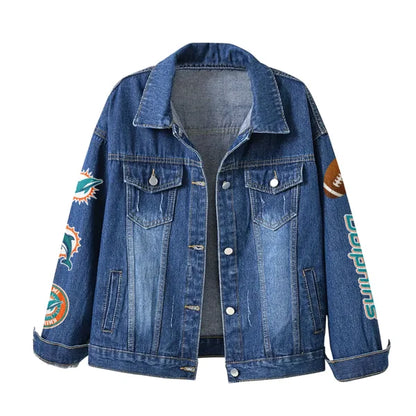 LIMITED EDITION - NEW PREMIUM NFL19 MDP MIAMI DOLPHINS DENIM JACKET
