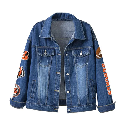 LIMITED EDITION - NEW PREMIUM NFL16 CCB CINCINNATI BENGALS DENIM JACKET