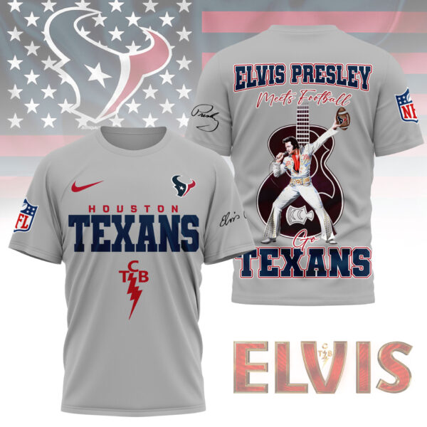 LIMITED EDITION - NEW CUSTOMIZED NFL15 HTT HOUSTON TEXANS X ELVIS PRESLEY FAN 3D SHIRT