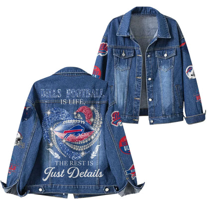 LIMITED EDITION - NEW PREMIUM NFL03 BFB BUFFALO BILLS DENIM JACKET