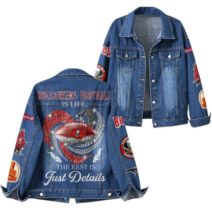 LIMITED EDITION - NEW PREMIUM NFL10 TBB TAMPA BAY BUCCANEERS DENIM JACKET