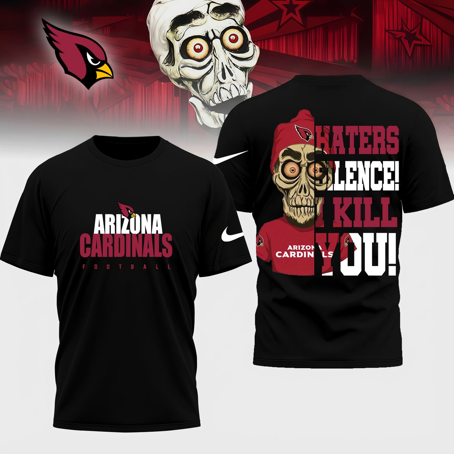 LIMITED EDITION - NEW CUSTOMIZED NFL20 ARIZONA CARDINALS HATERS SILENCE I KILL YOU SHIRT