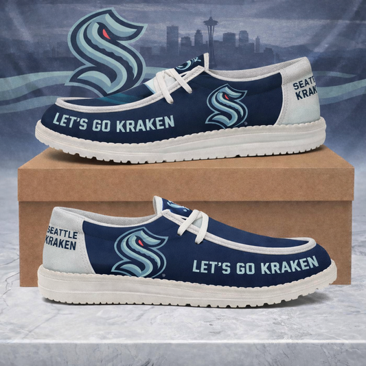 LIMITED EDITION - NEW CUSTOMIZED NHL20 STK SEATTLE KRAKEN LOAFER SHOES