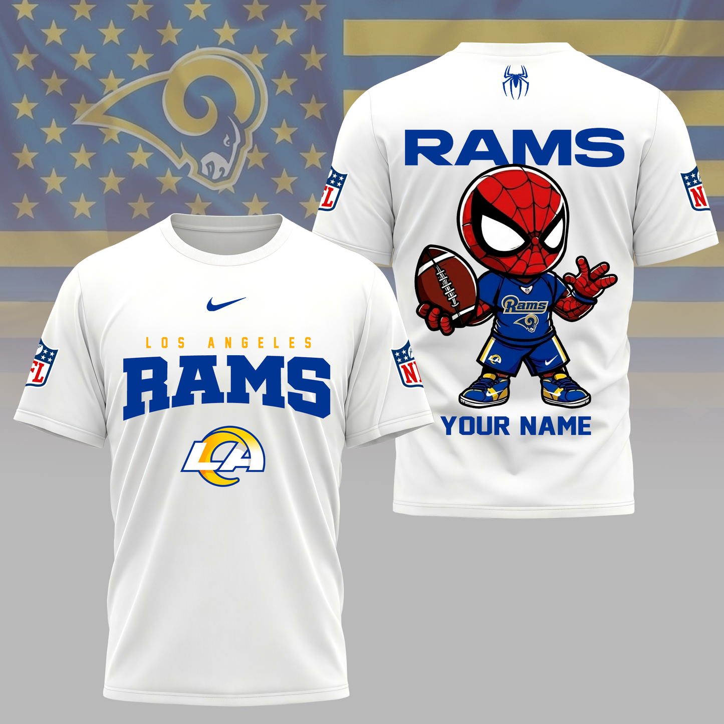 LIMITED EDITION - NEW CUSTOMIZED NFL22 LAR LOS ANGELES RAMS SPIDER HERO 3D SHIRT