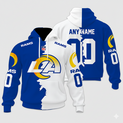 LIMITED EDITION - NEW CUSTOMIZED NFL22 LAR LOS ANGELES RAMS HOME MIX AWAY T-SHIRT, POLO, HOODIE & JACKETS