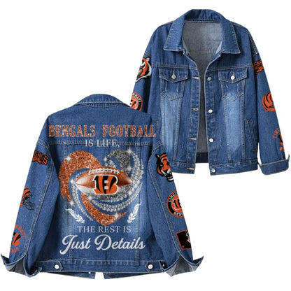 LIMITED EDITION - NEW PREMIUM NFL16 CCB CINCINNATI BENGALS DENIM JACKET