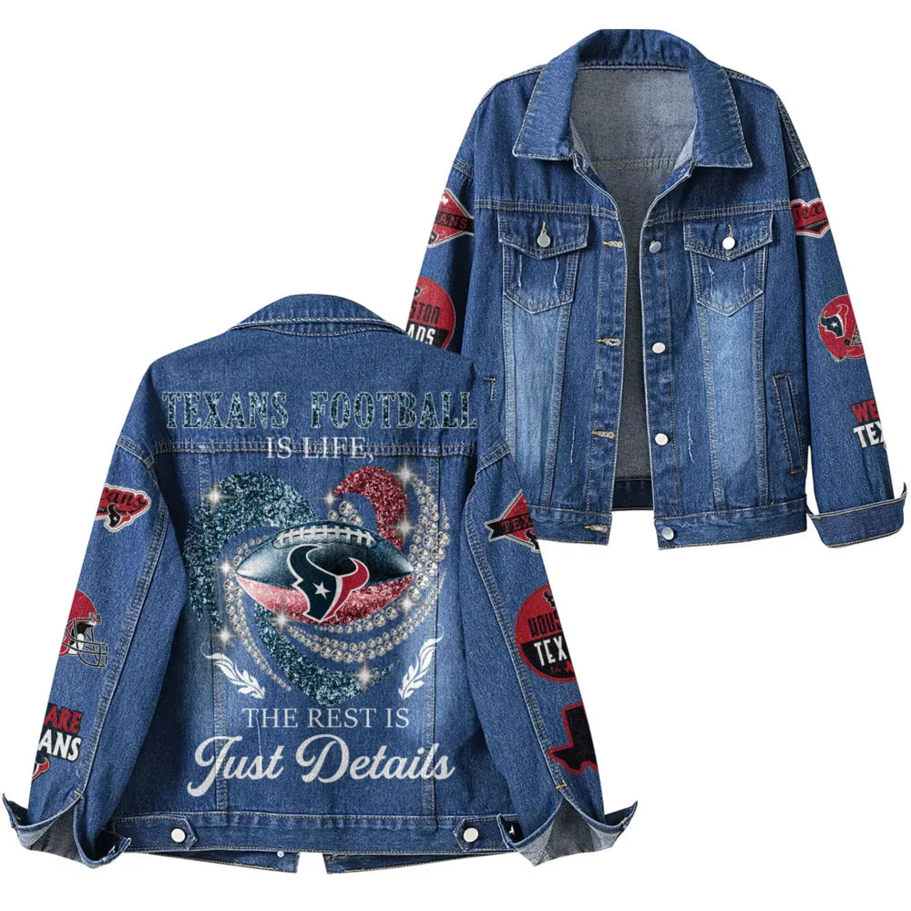 LIMITED EDITION - NEW PREMIUM NFL15 HTT HOUSTON TEXANS DENIM JACKET