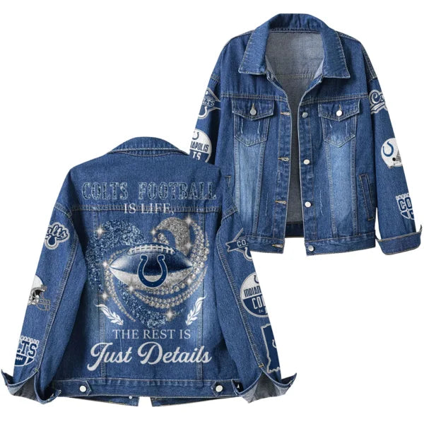 LIMITED EDITION - NEW PREMIUM NFL17 IDC INDIANAPOLIS COLTS DENIM JACKET