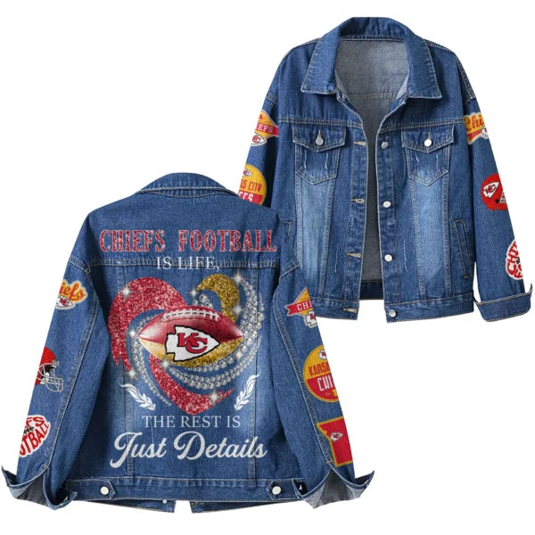 LIMITED EDITION - NEW PREMIUM NFL01 KCC KANSAS CITY CHIEFS DENIM JACKET