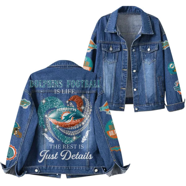 LIMITED EDITION - NEW PREMIUM NFL19 MDP MIAMI DOLPHINS DENIM JACKET