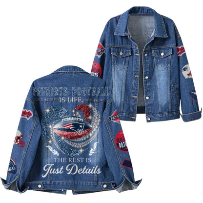 LIMITED EDITION - NEW PREMIUM NFL27 NEP NEW ENGLAND PATRIOTS DENIM JACKET