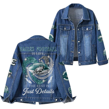 LIMITED EDITION - NEW PREMIUM NFL02 PPE PHILADELPHIA EAGLES DENIM JACKET