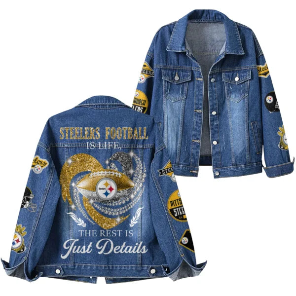 LIMITED EDITION - NEW PREMIUM NFL14 PSB PITTSBURGH STEELERS DENIM JACKET