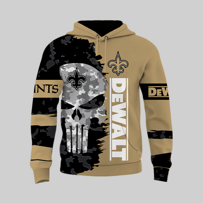 LIMITED EDITION - NEW CUSTOMIZED NFL24 NOS NEW ORLEANS SAINTS DEWALT UNISEX T-SHIRT, POLO, HOODIE & JACKETS