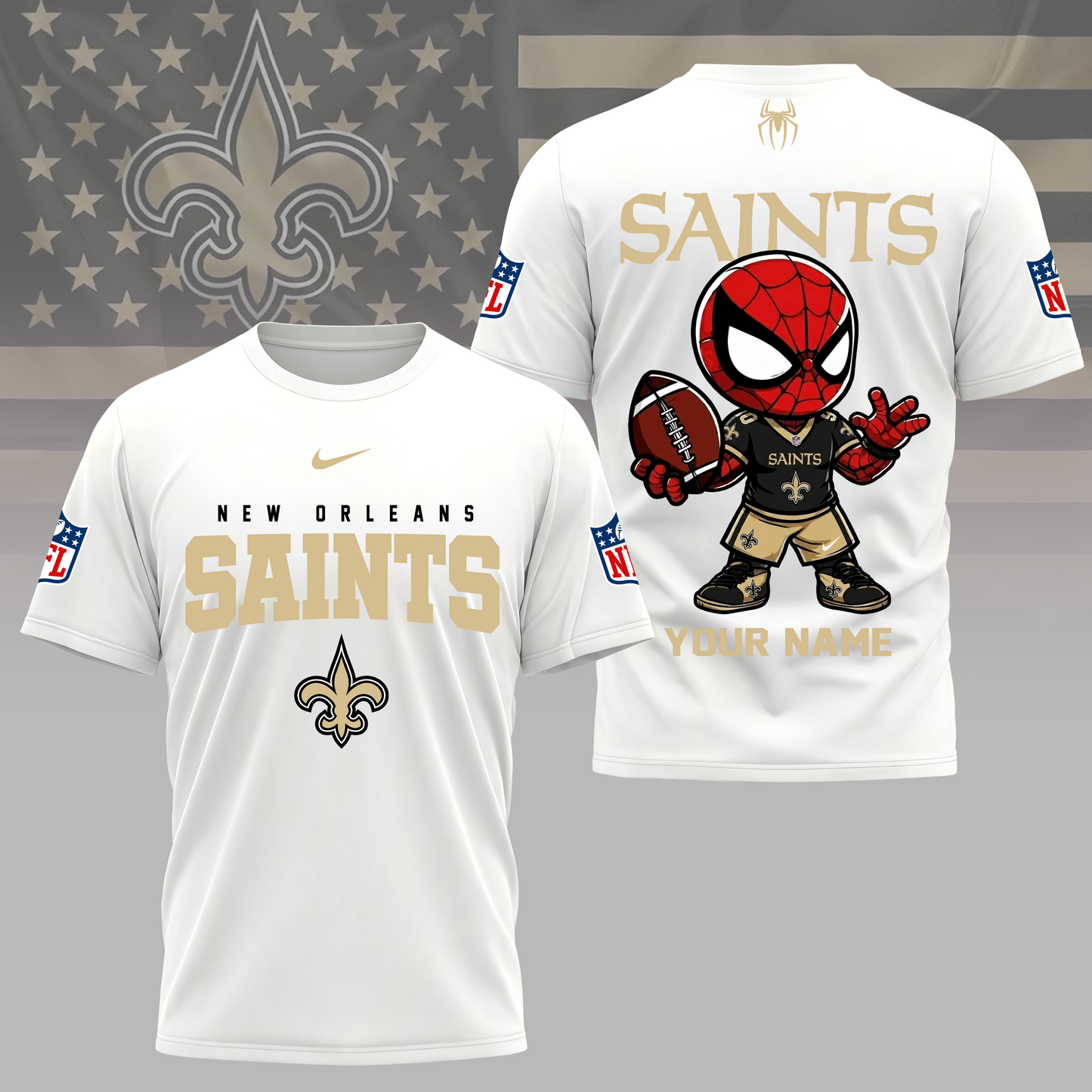 LIMITED EDITION - NEW CUSTOMIZED NFL24 NOS NEW ORLEANS SAINTS SPIDER HERO 3D SHIRT
