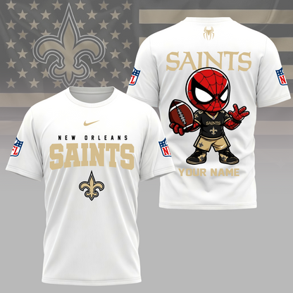 LIMITED EDITION - NEW CUSTOMIZED NFL24 NOS NEW ORLEANS SAINTS SPIDER HERO 3D SHIRT