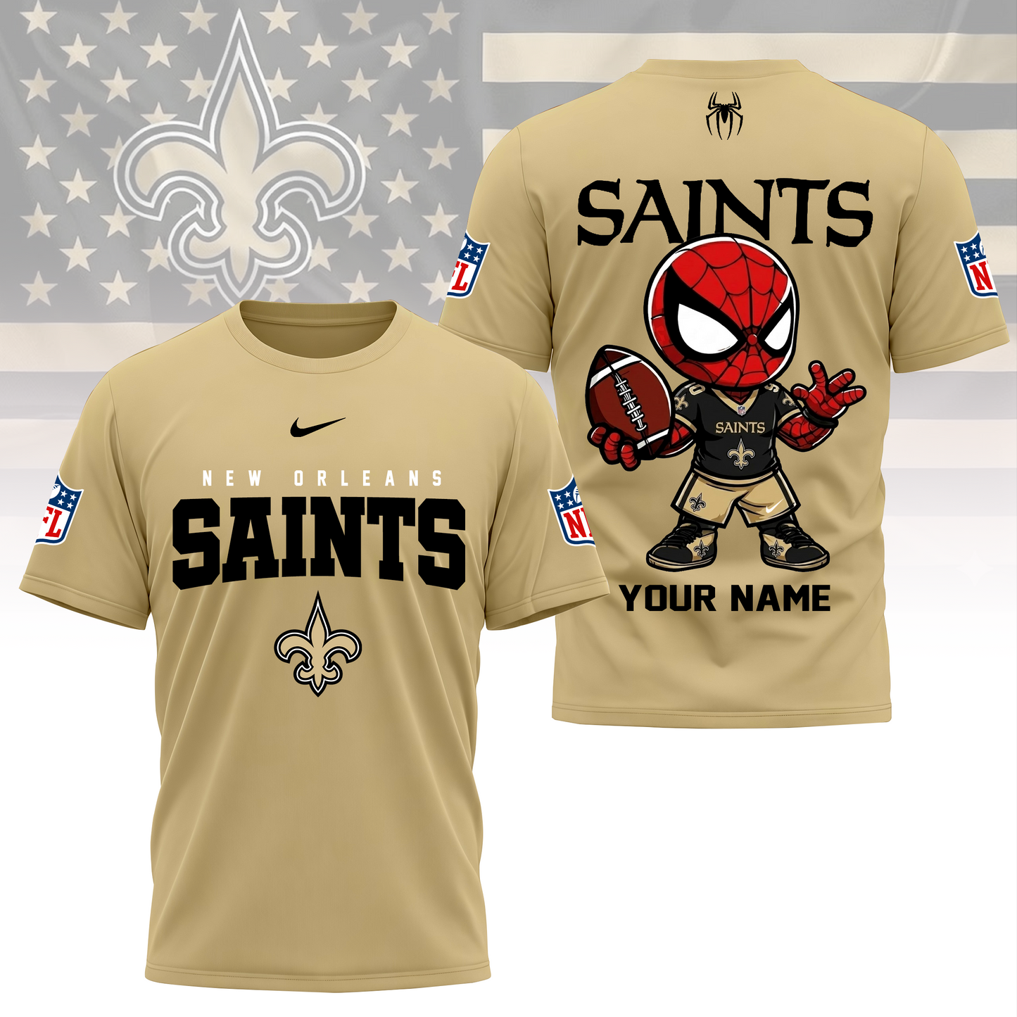 LIMITED EDITION - NEW CUSTOMIZED NFL24 NOS NEW ORLEANS SAINTS SPIDER HERO 3D SHIRT