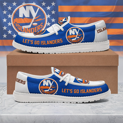 LIMITED EDITION - NEW CUSTOMIZED NHL25 NYI NEW YORK ISLANDERS LOAFER SHOES