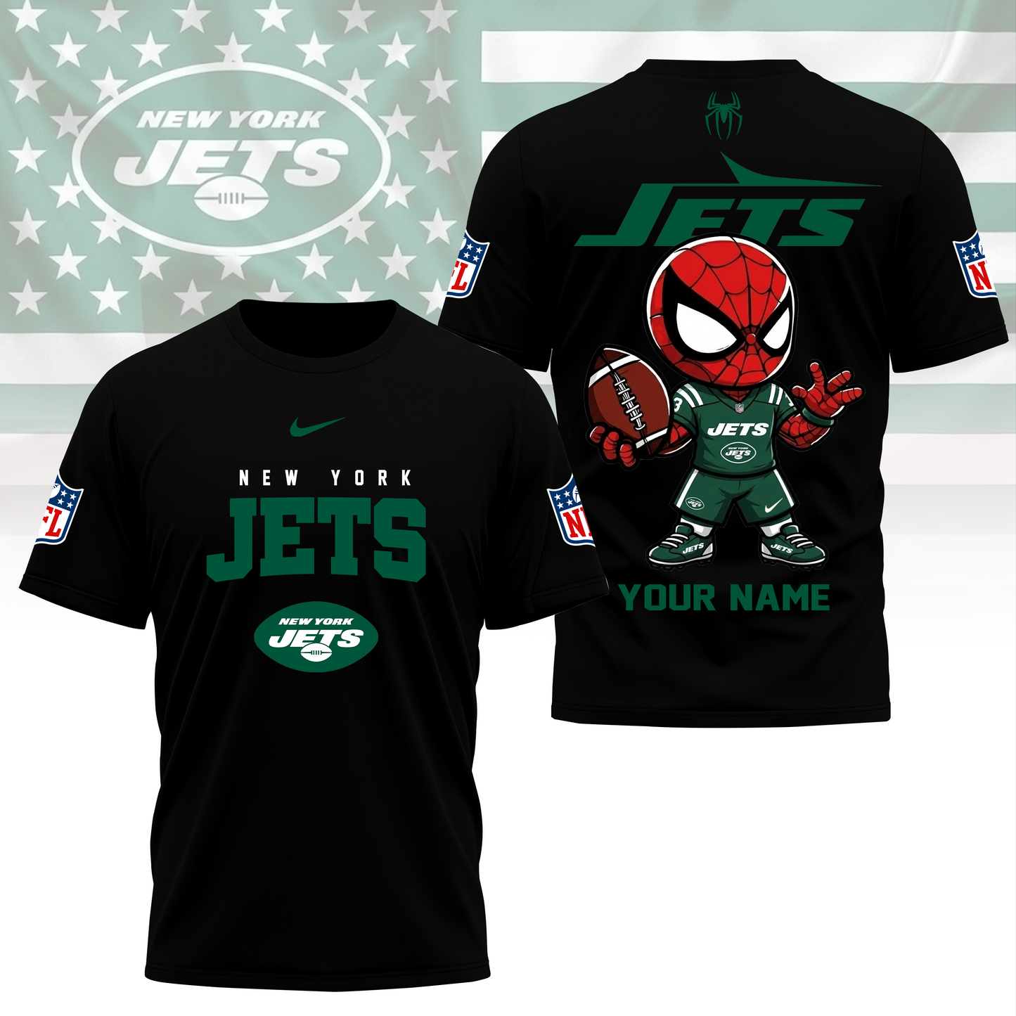 LIMITED EDITION - NEW CUSTOMIZED NFL25 NYJ NEW YORK JETS SPIDER HERO 3D SHIRT