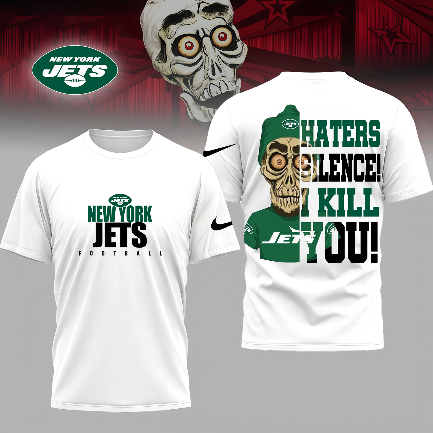 LIMITED EDITION - NEW CUSTOMIZED NFL25 NYJ NEW YORK JETS HATERS SILENCE I KILL YOU SHIRT