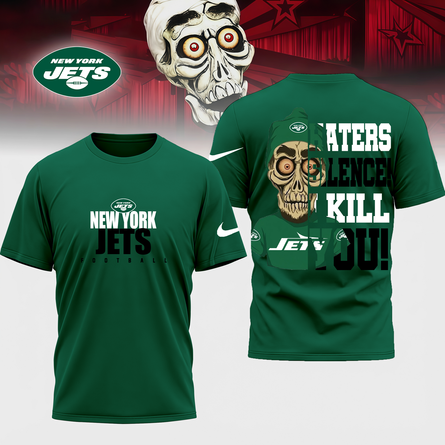 LIMITED EDITION - NEW CUSTOMIZED NFL25 NYJ NEW YORK JETS HATERS SILENCE I KILL YOU SHIRT