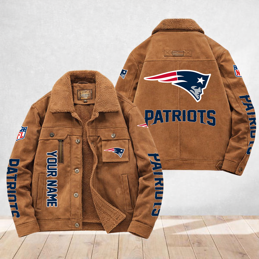 LIMITED EDITION - NEW CUSTOMIZED NFL27 NEP NEW ENGLAND PATRIOTS FLEECE JACKET