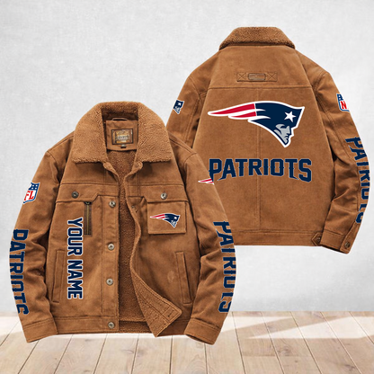 LIMITED EDITION - NEW CUSTOMIZED NFL27 NEP NEW ENGLAND PATRIOTS FLEECE JACKET