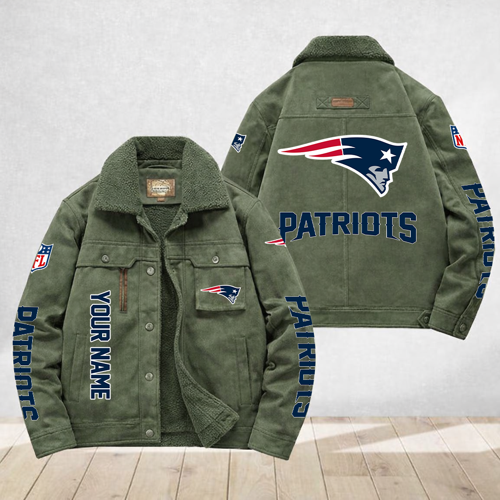 LIMITED EDITION - NEW CUSTOMIZED NFL27 NEP NEW ENGLAND PATRIOTS FLEECE JACKET