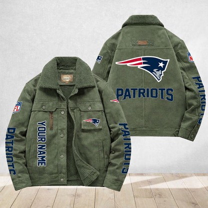 LIMITED EDITION - NEW CUSTOMIZED NFL27 NEP NEW ENGLAND PATRIOTS FLEECE JACKET