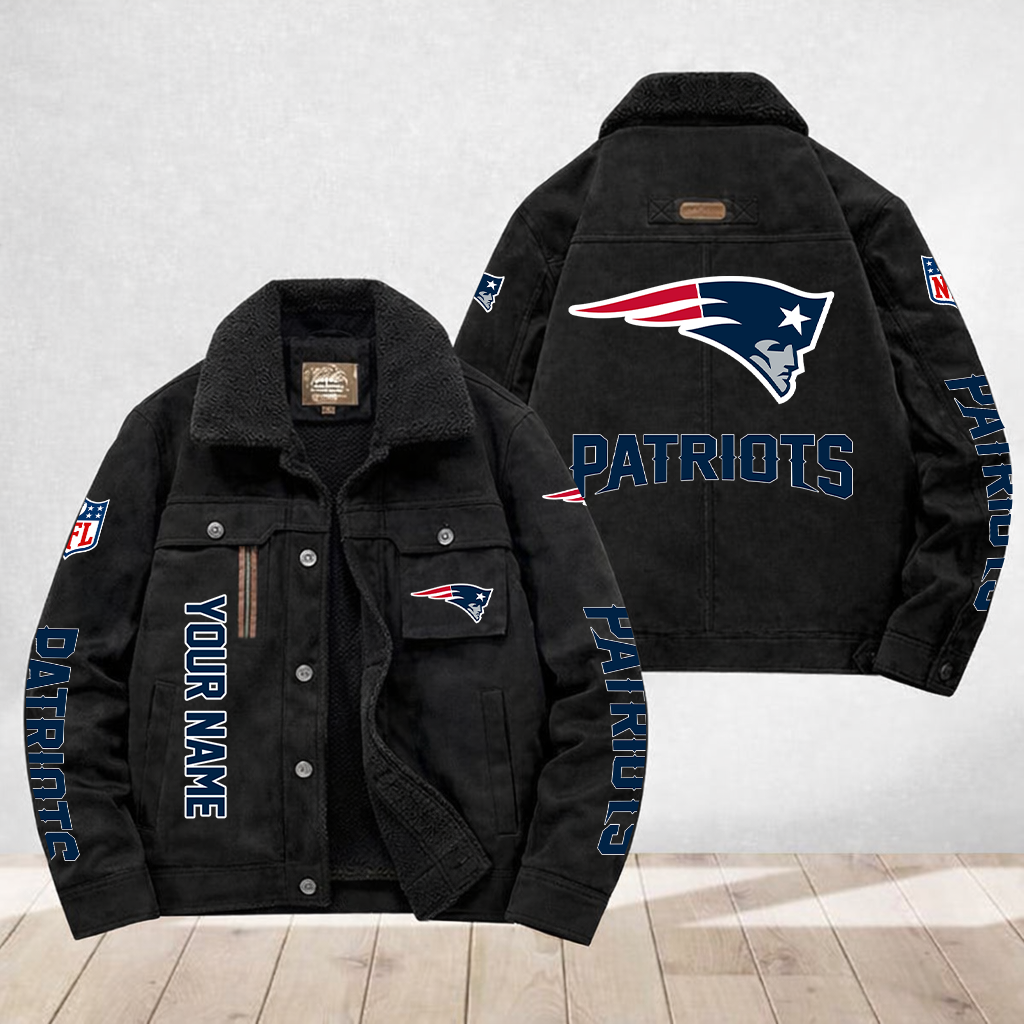 LIMITED EDITION - NEW CUSTOMIZED NFL27 NEP NEW ENGLAND PATRIOTS FLEECE JACKET