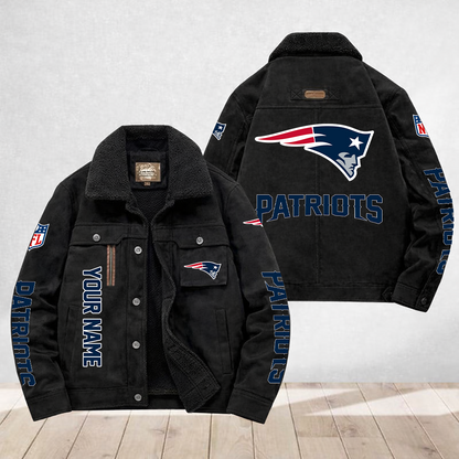 LIMITED EDITION - NEW CUSTOMIZED NFL27 NEP NEW ENGLAND PATRIOTS FLEECE JACKET