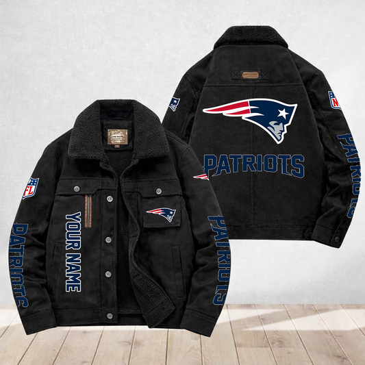 LIMITED EDITION - NEW CUSTOMIZED NFL27 NEP NEW ENGLAND PATRIOTS FLEECE JACKET