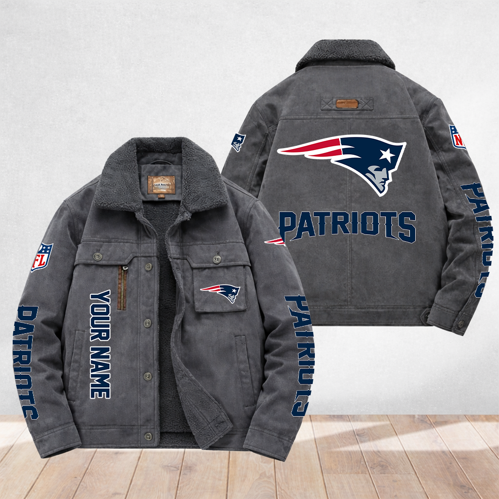 LIMITED EDITION - NEW CUSTOMIZED NFL27 NEP NEW ENGLAND PATRIOTS FLEECE JACKET