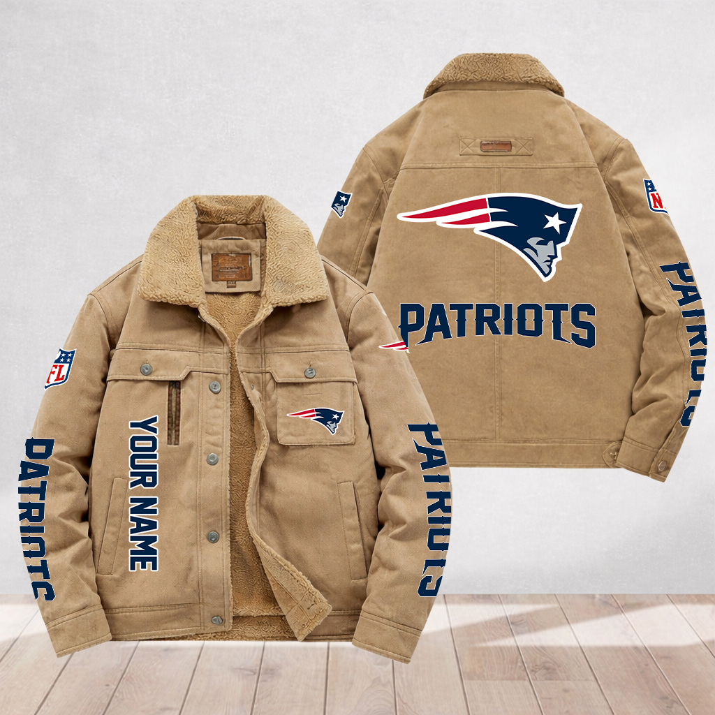 LIMITED EDITION - NEW CUSTOMIZED NFL27 NEP NEW ENGLAND PATRIOTS FLEECE JACKET