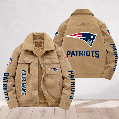 LIMITED EDITION - NEW CUSTOMIZED NFL27 NEP NEW ENGLAND PATRIOTS FLEECE JACKET