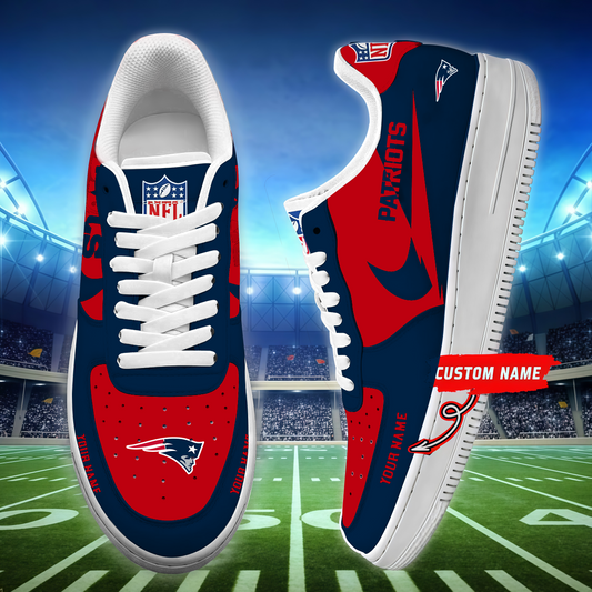 LIMITED EDITION - NEW CUSTOMIZED NFL27 NEP NEW ENGLAND PATRIOTS AF1 SNEAKERS