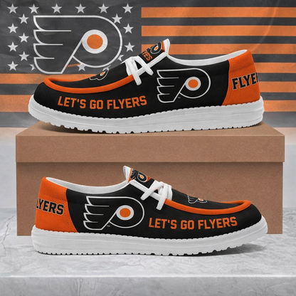 LIMITED EDITION - NEW CUSTOMIZED NHL27 PPF PHILADELPHIA FLYERS LOAFER SHOES