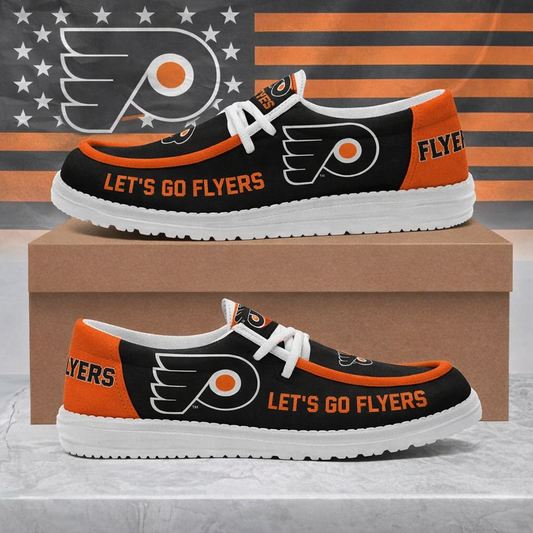 LIMITED EDITION - NEW CUSTOMIZED NHL27 PPF PHILADELPHIA FLYERS LOAFER SHOES