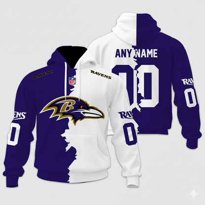 LIMITED EDITION - NEW CUSTOMIZED NFL28 BTR BALTIMORE RAVENS HOME MIX AWAY T-SHIRT, POLO, HOODIE & JACKETS