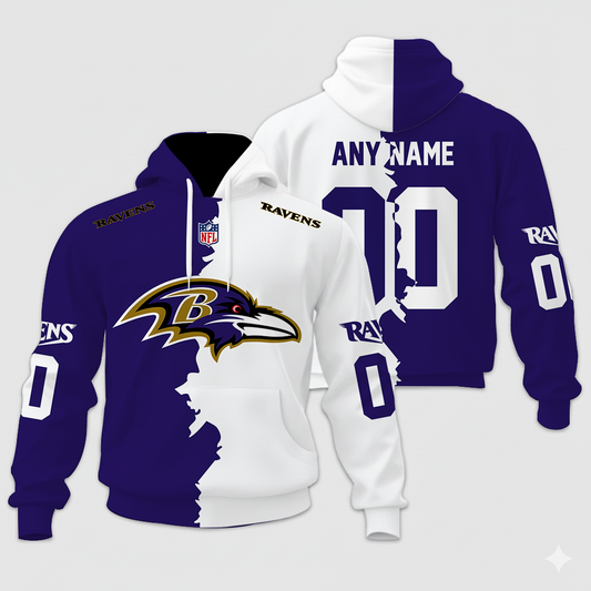 LIMITED EDITION - NEW CUSTOMIZED NFL28 BTR BALTIMORE RAVENS HOME MIX AWAY T-SHIRT, POLO, HOODIE & JACKETS
