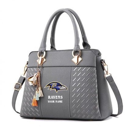 LIMITED EDITION - NEW CUSTOMIZED NFL28 BTR BALTIMORE RAVENS HANDBAG IN MULTIPLE COLORS