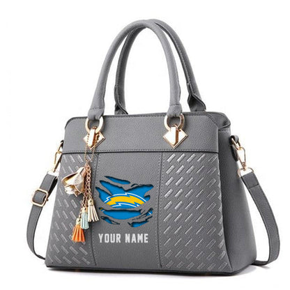 LIMITED EDITION - NEW CUSTOMIZED NFL09 LAC LOS ANGELES CHARGERS HANDBAG IN MULTIPLE COLORS