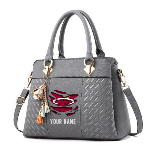 LIMITED EDITION - NEW CUSTOMIZED NBA20 MH MIAMI HEAT WOMEN'S HANDBAGS MULTICOLOR