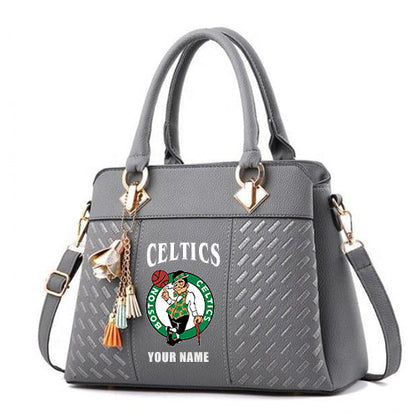LIMITED EDITION - NEW CUSTOMIZED NBA03 BC BOSTON CELTICS WOMEN'S HANDBAGS MULTICOLOR