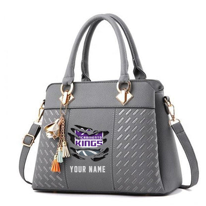 LIMITED EDITION - NEW CUSTOMIZED NBA16 SK SACRAMENTO KINGS WOMEN'S HANDBAGS MULTICOLOR
