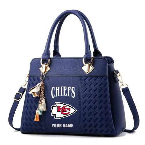 LIMITED EDITION - NEW CUSTOMIZED NFL01 KCC KANSAS CITY CHIEFS HANDBAG IN MULTIPLE COLORS