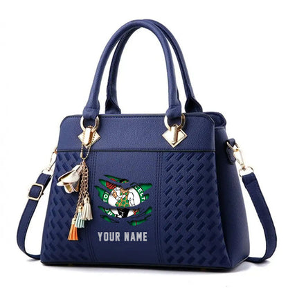 LIMITED EDITION - NEW CUSTOMIZED NBA03 BC BOSTON CELTICS WOMEN'S HANDBAGS MULTICOLOR