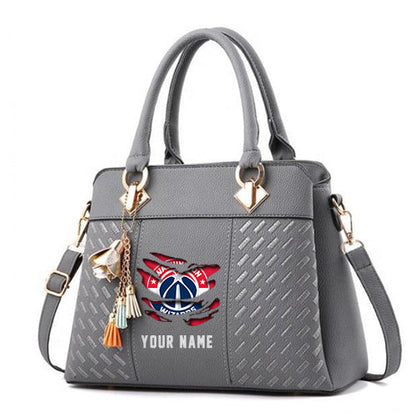 LIMITED EDITION - NEW CUSTOMIZED NBA28 WW WASHINGTON WIZARDS WOMEN'S HANDBAGS MULTICOLOR